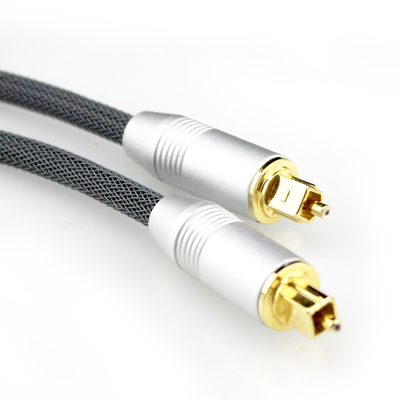 [Sortie d'usine] Toslink Plaqué Or Argent Port Corde Tricotée Pour Audiophile HiFi Subwoofer Haut-Parleur 1.2M 2M