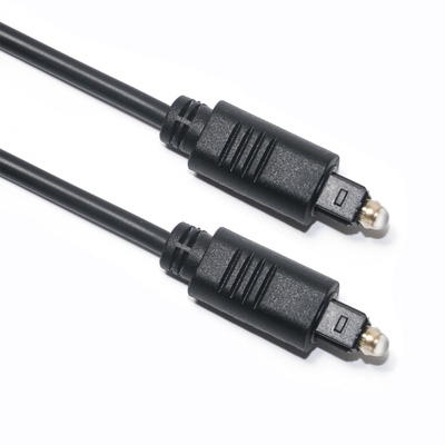 Câble à fibre optique noir Toslink OD4.0 Injection carrée en PVC Port plaqué or 1M 1.5M 3M pour lecteur de CD Soundbar