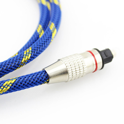 Mâle audio optique de câble de Digital à la corde bleue 5,1 de Knited plaquée par or masculin pour Home Theater Soundbar