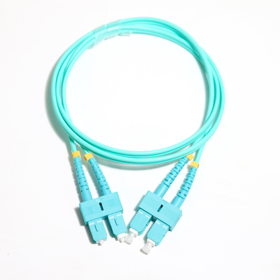 Ject 50/125um LSZH veste 3.0mm OM3 de corde de correction de fibre de Wathet multimode duplex SU-UPC