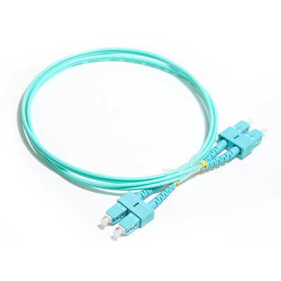 Ject 50/125um LSZH veste 3.0mm OM3 de corde de correction de fibre de Wathet multimode duplex SU-UPC