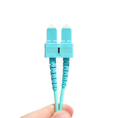 Ject 50/125um LSZH veste 3.0mm OM3 de corde de correction de fibre de Wathet multimode duplex SU-UPC