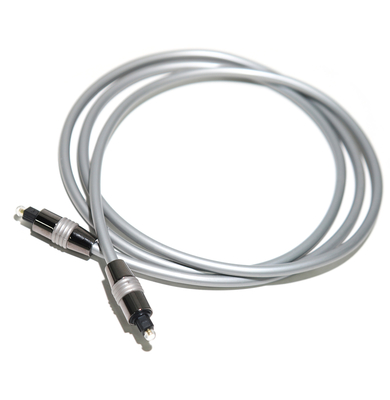 La corde OD5.0 argentée de fibre optique de câble de Toslink a plaqué l'encre en aluminium Shell For Amplifier Soundbar noire 1.5M 3M 5M