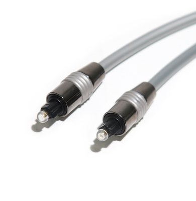 La corde OD5.0 argentée de fibre optique de câble de Toslink a plaqué l'encre en aluminium Shell For Amplifier Soundbar noire 1.5M 3M 5M
