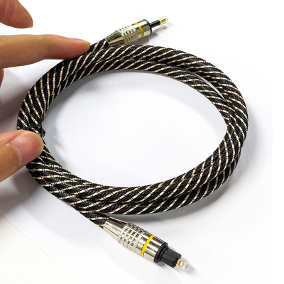 OD4.0 Toslink câble audio numérique optique en nylon jaune tressé câble audio coaxial pour barre de son