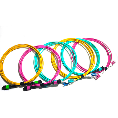 MPO/PC 12 Core OM4 Fiber Patch Cord MPO Cable de tronc en fibre optique