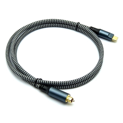 Câble optique audio Toslink très vendu avec connecteur Type-C mâle et connecteurs plaqués or pour un son cristallin