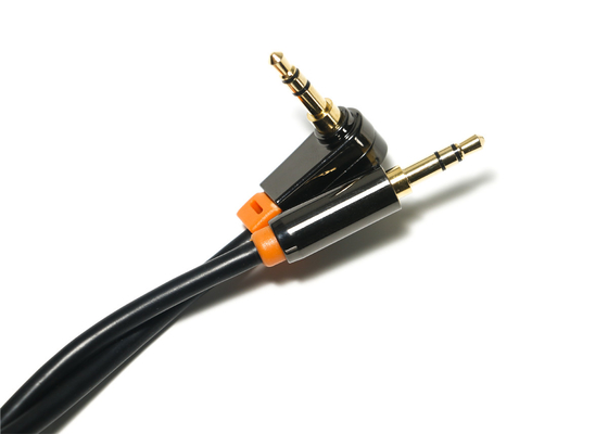 Noir 0,92 mètres de câble audio optique de Digital, câble de haut-parleur de voiture de PVC en métal de 3.5mm