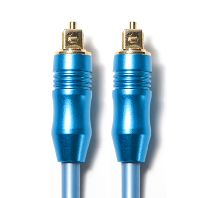 Le bleu audio optique du câble OD5.0 de Toslink Digital a plaqué Shell For Amplifier Soundbar en aluminium 1.5M 3M 5M