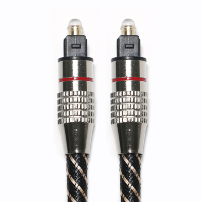 Câble Audio numérique rouge et Toslink corde texturée tressée en Nylon OD4.0 connecteur plaqué métal 1.2M 1.5M 2M 3M