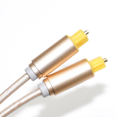 Corde tricotée Toslink avec coque en métal givré plaqué OD4.0 prise pour haut-parleur de voiture barre de son de câble numérique
