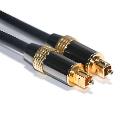 Toslink câble numérique OB6.0 PVC corde plaqué noir métal jante or Interface 1.2M 2M
