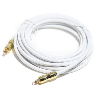 Toslink câble à fibres optiques Audio numérique OD5.0 corde tricotée plaqué or coque 1.2M pour parler extérieur Audiophile