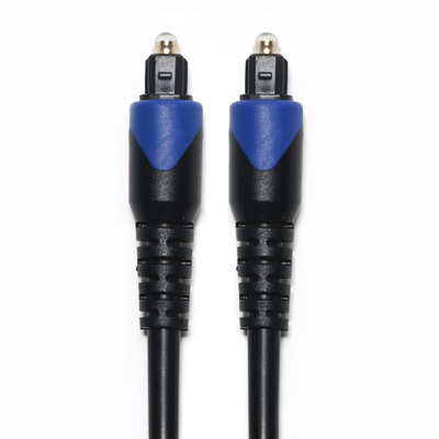 Câble numérique bleu et Toslink OD4.0 câble à fibres optiques plaqué PVC connecteur rond pour lecteur CD barre de son