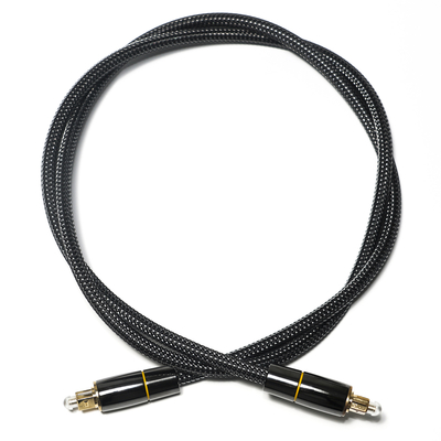 Toslink Toslink câble à fibres optiques filet tissé en Nylon plaqué cuivre connecteur de jante en or 1.2M pour haut-parleur de caisson de basses