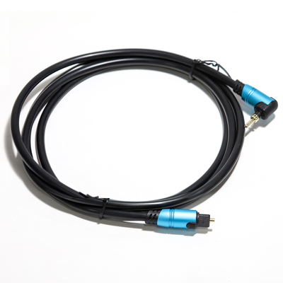 TOSLINK bleu numérique Audio Fiber optique aluminium coque métallique amplificateur connecté pour caisson de basses haut-parleur barre de son 0.8M