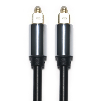Câble Audio optique numérique Toslink OD5.0 câble d'interface carré en alliage d'aluminium plaqué pour subwoofer 1.2M