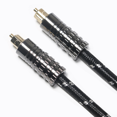 Câble Audio optique numérique Toslink OD5.0 corde tricotée plaquée avec coque texturée noire pour barre de son amplificateur 1.5M 3M 5M