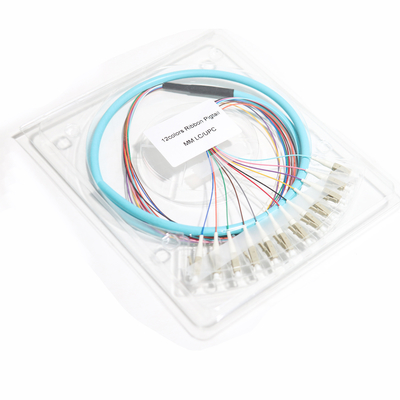 Le port gris 0.9mm de nattes de fibre de ruban de noyau de LC UPC 12 bleu Gigabit Ethernet accélère 1.5m-3m
