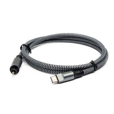 Toslink câble audio numérique avec type-C mâle Noir texturé coque et connecteurs plaqués d'or pour le son clair